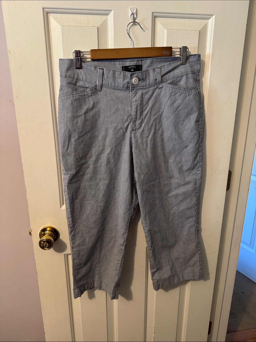 Riders by Lee Blue and White Pinstripe Shorts